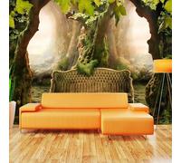 YOZYOOOZ Mural 3D de cueva de plantas y árboles de bosque creativo, autoadhesivo de PVC, resistente al agua, adecuado para decoración de dormitorio y sala de estar.