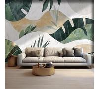 YOZYOOOZ Mural de papel tapiz grande con patrón de hojas de plantas de estilo nórdico, decoración de pared adecuada para dormitorio, sala de estar, habitación de niños