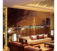 YOZYOOOZ Papel tapiz mural 3D con diseño de torre de edificio de ciudad europea, paisaje nocturno, autoadhesivo de PVC, póster impermeable, adecuado para decoración de dormitorio y sala de estar