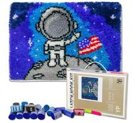 YP Latch Hook Kits for Kids and Adults DIY Rug Crafts Arts Carpet for Home Decoration Festival Gifts 20.5 X 15(Fly to The Moon)