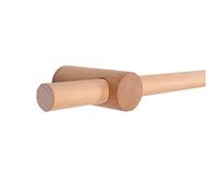 YPAPBHT Barra de Cortina de Madera Maciza, Barra Romana, Barra Simple, Color Madera Atrevido, instalación de perforación, Soporte de Madera(190CM)