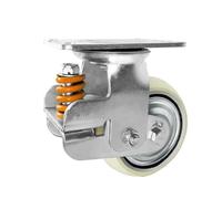 YPAPBHT Rueda Universal de 4, 6 y 8 Pulgadas con Resorte Amortiguador, núcleo de Hierro Resistente con Freno, Rueda de Poliuretano silenciosa Blanca(8 Inches,Universal Wheel)
