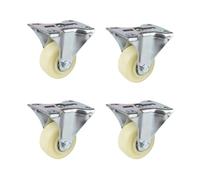 YPAPBHT Ruedas de Poliuretano Blancas, Resistentes al Desgaste y silenciosas, poleas giratorias universales de Alta Resistencia con Frenos, Paquete de 4(2 Inches,Fixed Wheel)