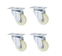 YPAPBHT Ruedas de Poliuretano Blancas, Resistentes al Desgaste y silenciosas, poleas giratorias universales de Alta Resistencia con Frenos, Paquete de 4(5 Inches,Universal Wheel)