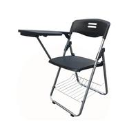YPAPBHT Silla de Escritorio Plegable for formación, reuniones de Estudiantes y Oficina. Silla móvil for Piano y Aula de inglés.(Black)