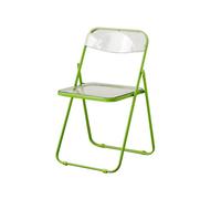 YPAPBHT Silla Plegable de acrílico, Silla de Comedor Transparente, Silla de Conferencia for el Ocio, Taburete de Maquillaje portátil, Plegable(Green)