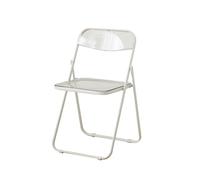 YPAPBHT Silla Plegable de acrílico, Silla de Comedor Transparente, Silla de Conferencia for el Ocio, Taburete de Maquillaje portátil, Plegable(White)