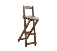 YPAPBHT Silla Plegable de Madera Maciza, Taburete Alto portátil con Respaldo, Banco pequeño Sencillo for el hogar, el balcón y el Ocio.(Brown,M)