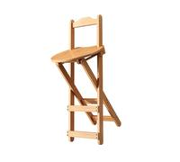 YPAPBHT Silla Plegable de Madera Maciza, Taburete Alto portátil con Respaldo, Banco pequeño Sencillo for el hogar, el balcón y el Ocio.(Original Color,S)
