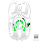 YPBDAN KM-2 - Ratón inalámbrico para computadora portátil con carcasa transparente de panal de abeja, trimodo 2.4G/Type-C/BT 5.2, 11 luces RGB, 60 horas, ergonómicamente programables, ratones de