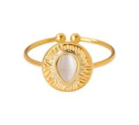 YPBEW Anillos abiertos vintage de acero inoxidable, diseño ajustable, elegante para mujer, joyería de moda, minimalista, geométrico, simple, dorado, para mujer, juego de nudos, apilables, apilables