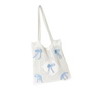 YPBEW Bolsas de malla para playa, bolsa de hombro para mujer, bolso de compras, casual, viajes, plegable, bolsa de playa de malla con cremallera, Blue