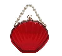YPBEW Bolso de mano transparente de moda para mujer, bolso de mensajero transparente con forma de concha, cadena de cuentas de hombro, cruzado, hombro transparente, acrílico, bolso de mano, bolso de