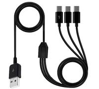 YPBEW Cable divisor USB 2.0 tipo A macho a 3 tipo C macho, sincronización de datos y conector adaptador de 0,3 m/1/1,5 m, cable divisor USB C