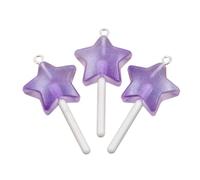 YPBEW Colgante redondo con forma de corazón de estrella que añade un toque de personalidad a cualquier atuendo elegante, colgante de resina de uso diario casual para mujer, Purple, como se describe