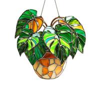 YPBEW Colgantes de ventana, pájaros y girasoles para colgar inauguraciones de casa, decoración de plantas falsas, acrílico