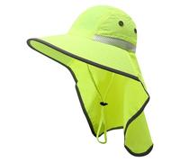 YPBEW Cómodo sombrero de malla resistente al sol de ala ancha para trabajadores de saneamiento que garantiza la limpieza nocturna y zona de alto riesgo, sombrero de trabajo de color fluorescente