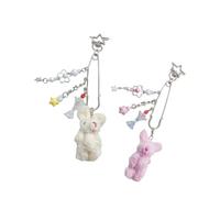 YPBEW Llavero de conejo de aleación acrílica resistente de moda para añadir ternura a tus artículos de estilo personalizado, soporte suave, Traje, Talla única