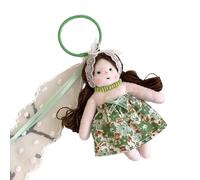 YPBEW Llavero de muñeca lindo vestido de encaje con forma de niña, colgante de coche, accesorio elegante para mujeres y niñas, llavero colorido, joyería de moda, Falda floral verde, Talla única