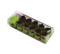 YPBEW Paquete de 12 sellos de masa pequeños, moldes de galletas de varias formas, cortadores de galletas, moldes para pasteles, moldes para hornear, aptos para celebraciones, suministros portátiles