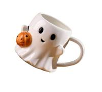 YPBEW Tazas de cerámica con forma de espectros aterradores, 600 ml, gran capacidad, innovadoras, para uso doméstico, taza de Halloween de cerámica resistente