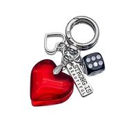 YPBEW Unique Designs - Llavero con forma de corazón de cristal para bolsas o llaves, accesorio para influencers de redes sociales, dije único para teléfono, rosso, Talla única
