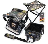 YPC Hunter - Taburete Plegable con Bolsa de Transporte y Herramientas, Camuflaje-Negro, 33x32x30cm, 100 kg de Capacidad de Carga