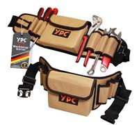 YPC ProBelt - Cinturón de herramientas profesional con bolsillo grande para uñas, 7 ranuras y un lazo para martillo, bolsa de herramientas vacía, bolsa de herramientas, cinturón de artesanía