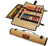 YPC VarioRoll XXL - 62 x 44 cm, 60 correas de sujeción y bolsa de malla, bolsa de herramientas enrollable, bolsa para cuchillos, bolsa para herramientas, rollo de herramientas, destornillador y bolsa