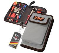 YPC ZipCaddy L - Organizador de herramientas con bolsillo exterior grande y 17 asas de sujeción, bolsa de herramientas vacía, carpeta de herramientas, bolsa de alicates, funda para herramientas