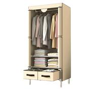 YPDJVLTI Armario portátil armario portátil con caja cajón ropa gabinete 30"/35"/44" gabinete de acero para dormitorio colgante de tela armario espacioso