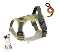 YPDOPORA Arnés Reflectante Ajustable Antitirones para Perros con Asa, 2 Cierres Gruesos, 4 Hebillas Deslizantes, Arnés Oxford Suave para Perros Pequeños, Medianos Y Grandes.,Verde,L