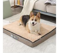 YPDOPORA Cama De Espuma Ortopédica para Perros, con Espuma Viscoelástica Gruesa Tipo Caja De Huevos, Resistente A Desgarros Y con Funda Extraíble Y Lavable,Beige,XL