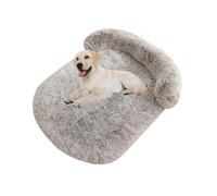 YPDOPORA Cama Mullida Antiansiedad para Perros, Sofá Cama para Mascotas para Perros Grandes con Funda Lavable Extraíble Y Base Antideslizante para Perros Pequeños, Medianos Y Grandes,Plata,XS