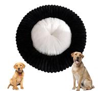 YPDOPORA Cama Ortopédica De Espuma para Perros, Cama Relajante Tipo Donut para Perros Y Gatos Pequeños, Medianos Y Grandes, con Funda Extraíble Y Lavable, Antideslizante,Negro,M