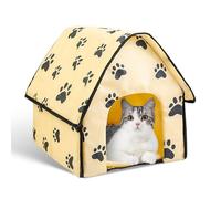 YPDOPORA Cama para Casa De Mascotas, Cueva para Gatos Cálida Y Suave Plegable con Tapete Reutilizable, Tienda De Campaña para Mascotas Desmontada Plegable Portátil para Interiores,C