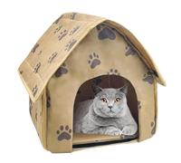 YPDOPORA Cama para Casa De Mascotas, Cueva para Gatos Cálida Y Suave Plegable con Tapete Reutilizable, Tienda De Campaña para Mascotas Desmontada Plegable Portátil para Interiores,B