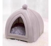 YPDOPORA Cama para Gatos De Interior, Casa Plegable para Gatos, Cueva para Gatos, Carpa Tipo Domo con Cojín Extraíble Y Lavable, Casetas para Gatitos con Base Antideslizante para Gatos,Gris,XL