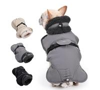 YPDOPORA Cappotto Caldo per Cani per Il Freddo, Giacca Comoda con Collo Alto per Cani, Cappotti Riflettenti Impermeabili per Cani con Gancio Regolabile E Foro per Guinzaglio per Cani,Gris,3XL