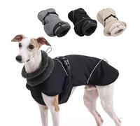 YPDOPORA Cappotto Caldo per Cani per Il Freddo, Giacca Comoda con Collo Alto per Cani, Cappotti Riflettenti Impermeabili per Cani con Gancio Regolabile E Foro per Guinzaglio per Cani,Negro,S