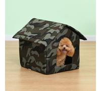 YPDOPORA Casa para Gatos Al Aire Libre, Casa para Gatos Impermeable para Invierno, Refugio para Mascotas Callejeras con Alfombra Cálida, Plegable Y Móvil, Fácil De Limpiar,C,M