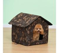 YPDOPORA Casa para Gatos Al Aire Libre, Casa para Gatos Impermeable para Invierno, Refugio para Mascotas Callejeras con Alfombra Cálida, Plegable Y Móvil, Fácil De Limpiar,A,M
