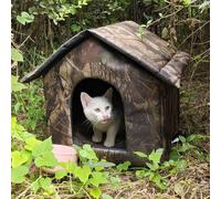 YPDOPORA Casa para Gatos Al Aire Libre, Casa para Gatos Impermeable para Invierno, Refugio para Mascotas Callejeras con Alfombra Cálida, Plegable Y Móvil, Fácil De Limpiar,F,M