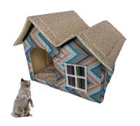 YPDOPORA Casa para Perros De Interior con Doble Techo, Nido para Gatos, Cama Portátil Suave para Interiores para Mascotas, Cojín Extraíble Incluido, Perrera Suave Y Cálida Plegable,B