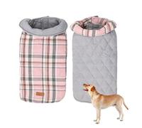 YPDOPORA Chaqueta De Invierno De Doble Cara para Perros, Chaqueta De Invierno con Solapa, Abrigos Acogedores para Mascotas, Chaleco Cortavientos para Perros, Ropa con Orificio para Correa,Rosado,S