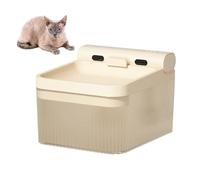 YPDOPORA Dispensador Automático De Agua para Mascotas, Fuente Inalámbrica para Gatos con Bomba De 4 L, Funciona A Pilas, Silencioso, para Gatos, Gatitos Y Varias Mascotas,Beige