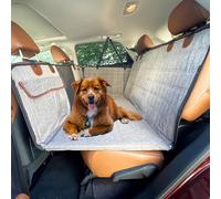 YPDOPORA Extensor De Asiento Trasero para Perros, Funda para Asiento De Coche para Perros con Fondo Duro 100% Impermeable, con Cubiertas para Puertas, Extensor De Asiento con Ventana De Malla,B
