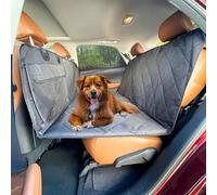 YPDOPORA Extensor De Asiento Trasero para Perros, Funda para Asiento De Coche para Perros con Fondo Duro 100% Impermeable, con Cubiertas para Puertas, Extensor De Asiento con Ventana De Malla,A