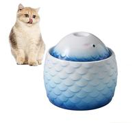 YPDOPORA Fuente De Agua De Cerámica para Gatos, Dispensador Automático Silencioso De 1 L con Bomba Ultrasilenciosa para Gatos De Interior, Fácil De Limpiar,Azul
