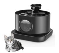 YPDOPORA Fuente De Agua Inalámbrica para Gatos, Automática, A Pilas, Dispensador De Agua Inalámbrico Recargable De 2,8 L con 2 Modos De Flujo,Negro